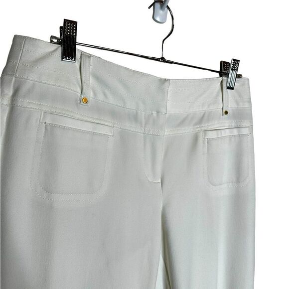 Cache white polyester blend bootcut stretch dress pants size 6 summer nautical - Picture 3 of 7